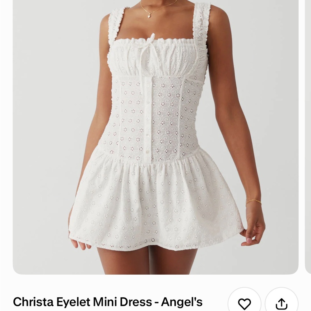 Frankie's Bikinis Christa White Eyelet Mini Dress
